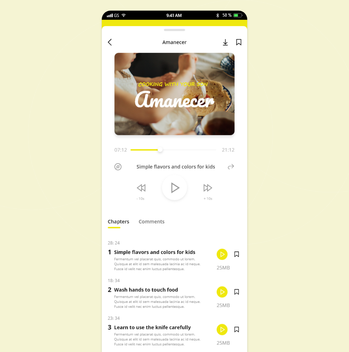 Player of one episode in app a sweet podcast